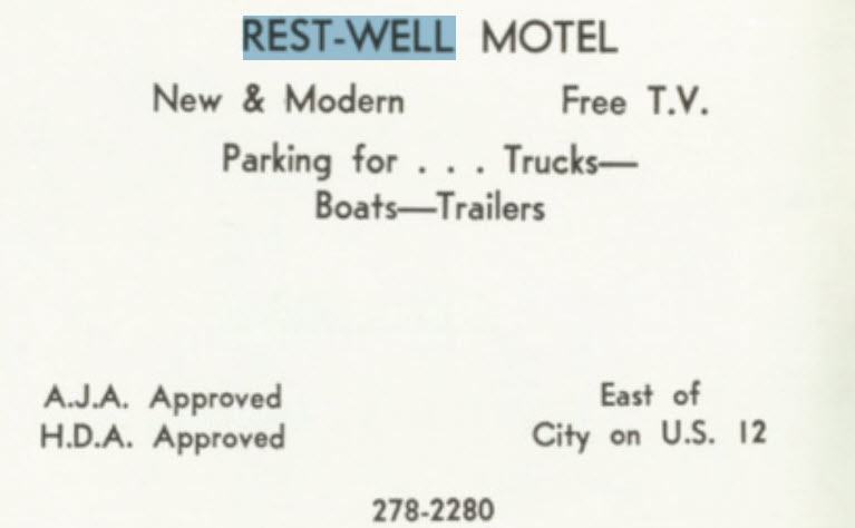 Rest-Well Motel - 1966 Coldwater Cardinal Yearbook